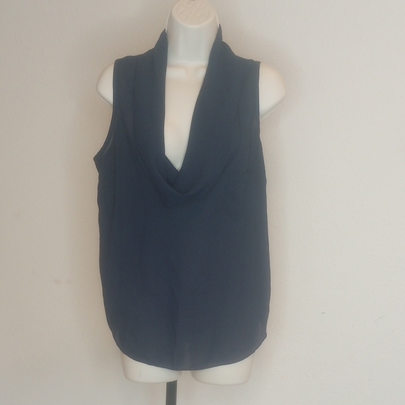 Double Zero Tops - Double Zero Blue Draped Tank Top Sz L